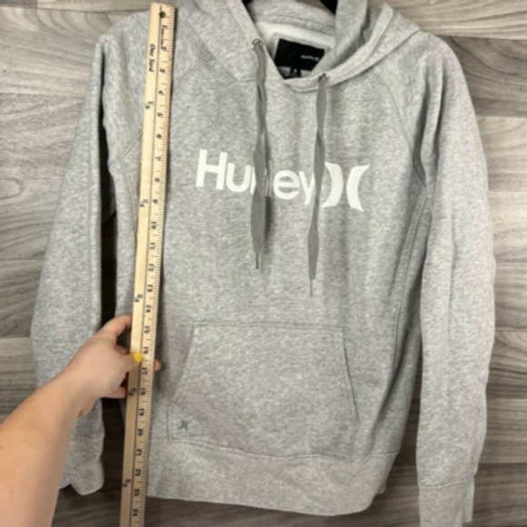 Hurley Womens Teens Youth‎ Hoodie Sweatshirt Gray Heathered Spell Out Pullover S - Picture 4 of 12